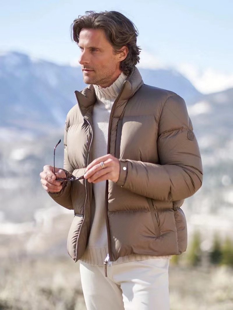 Cream Puffer Down Jacket - Lightweight Winter Coat view