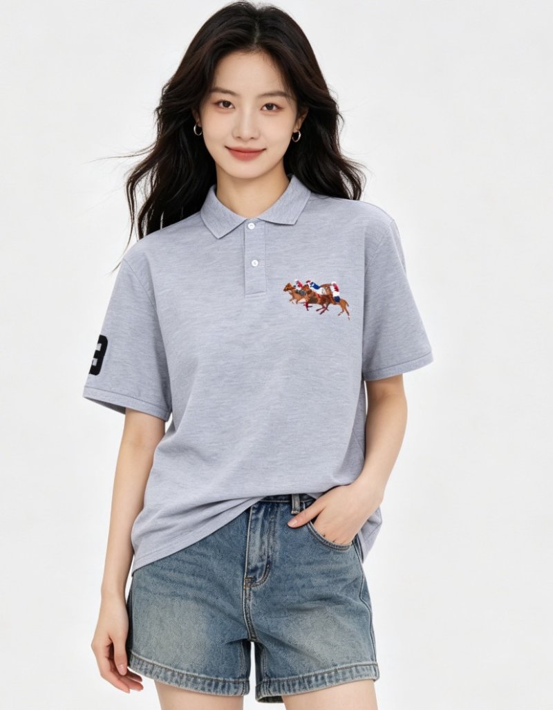 Polo Ralph Lauren Grey Horse Racing Polo Shirt