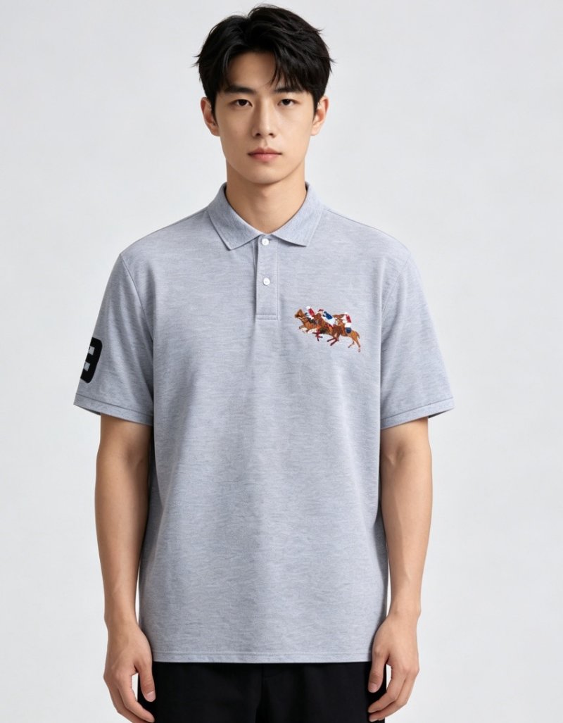 Polo Ralph Lauren Grey Horse Racing Polo Shirt view