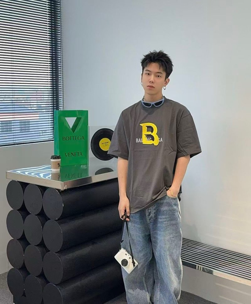 Balenciaga Logo Print Oversized T-Shirt Charcoal view