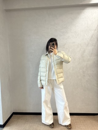 Prada Cream Quilted Down Jacket view 2