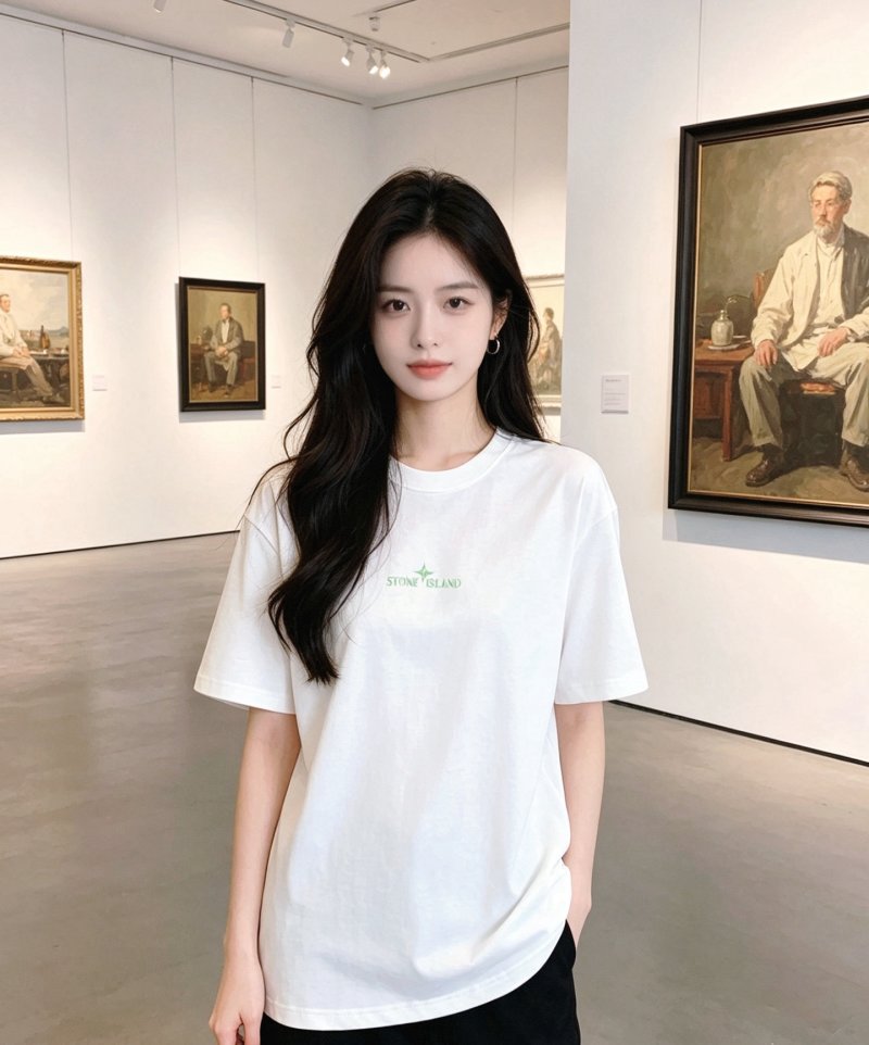 Stone Island White Logo T-Shirt view