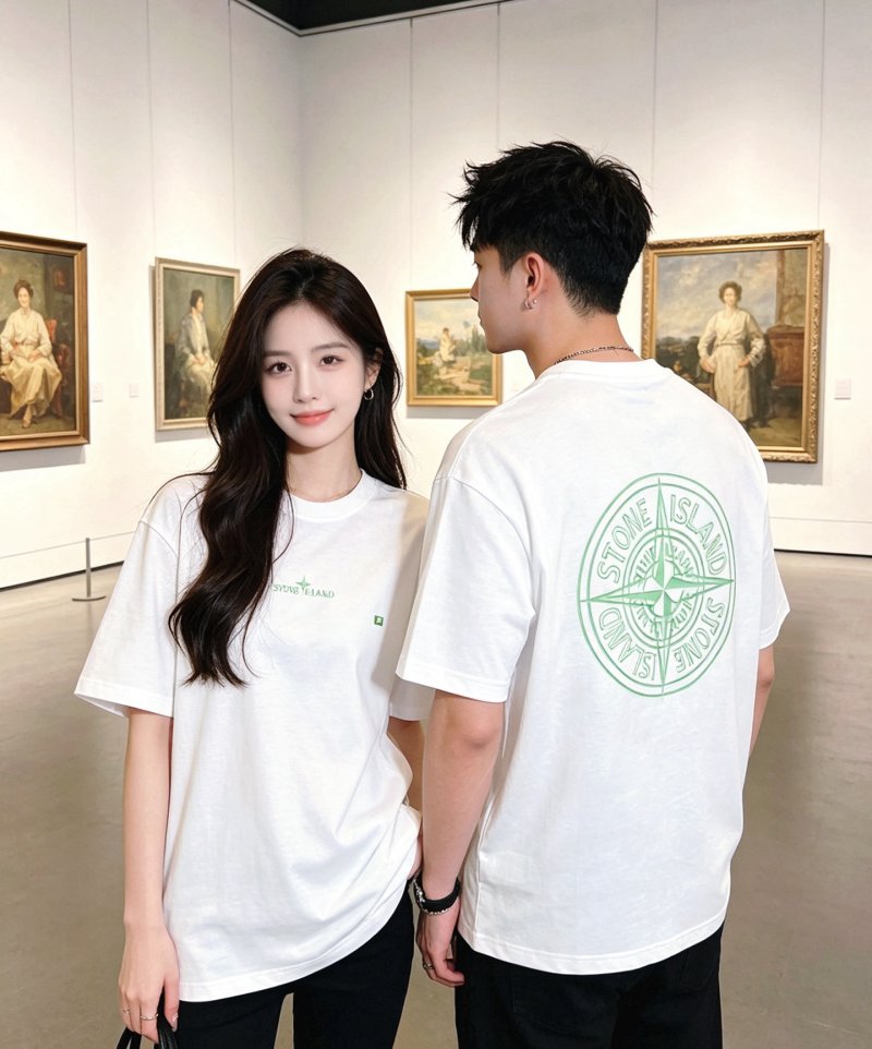 Stone Island White Logo T-Shirt view