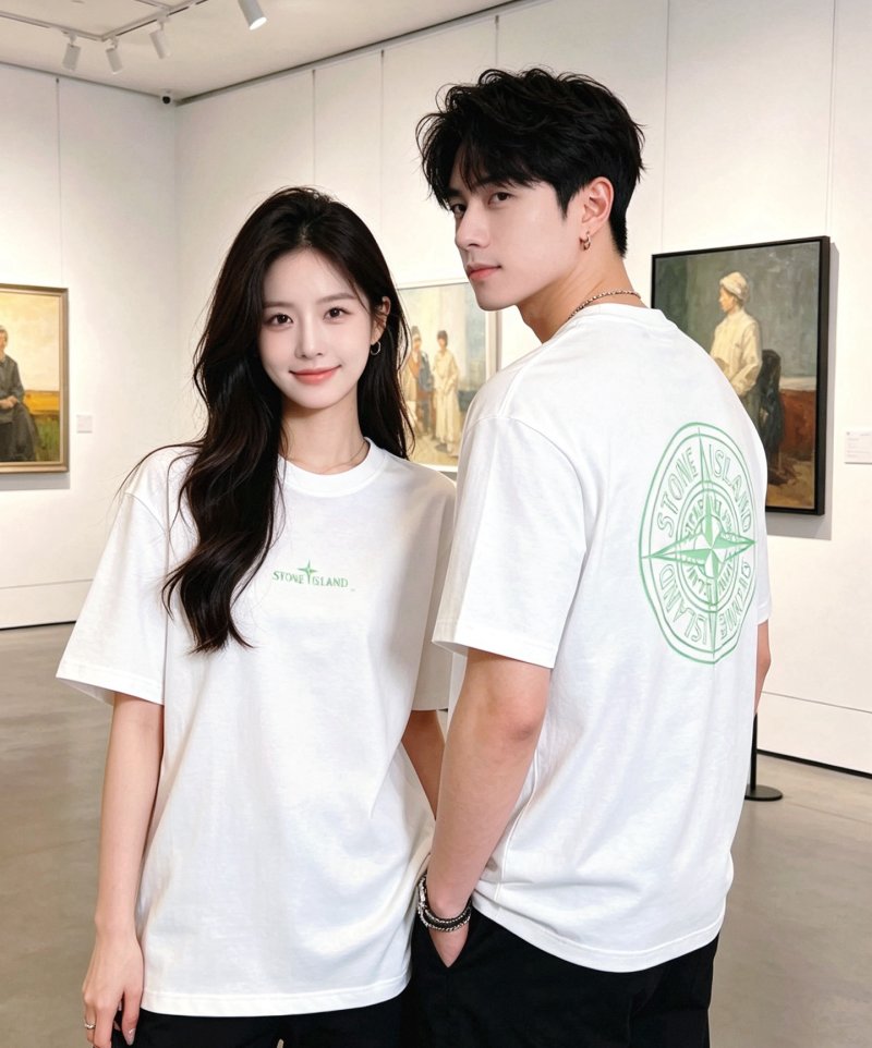 Stone Island White Logo T-Shirt view