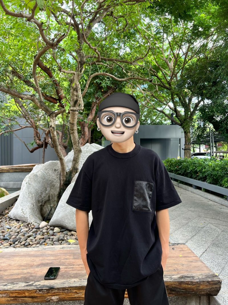 Black Oversized T-Shirt with Nylon Pocket Detail