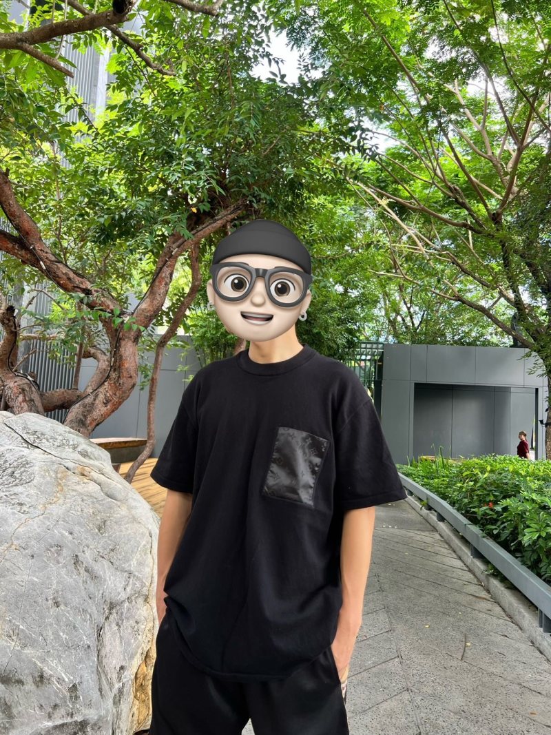 Black Oversized T-Shirt with Nylon Pocket Detail view