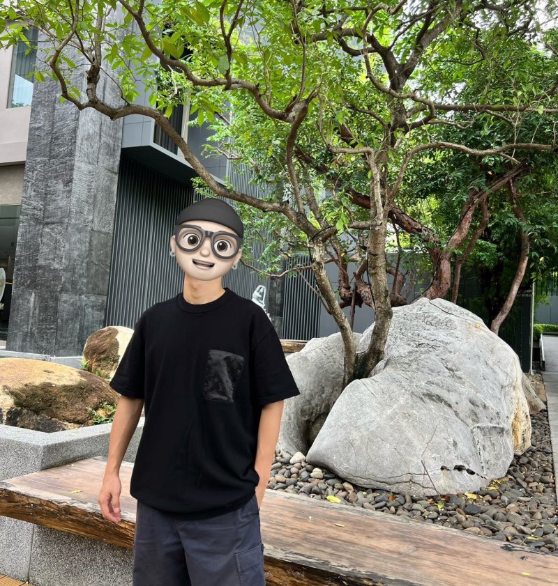 Black Oversized T-Shirt with Nylon Pocket Detail view