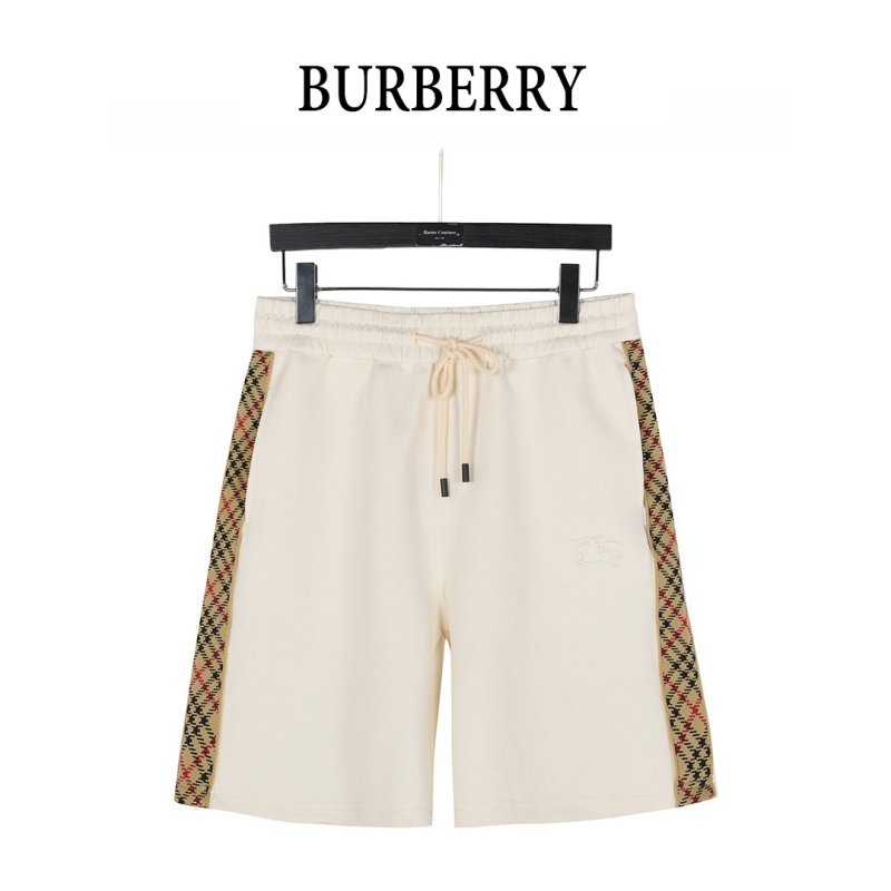 Burberry Check Tape Shorts Cream