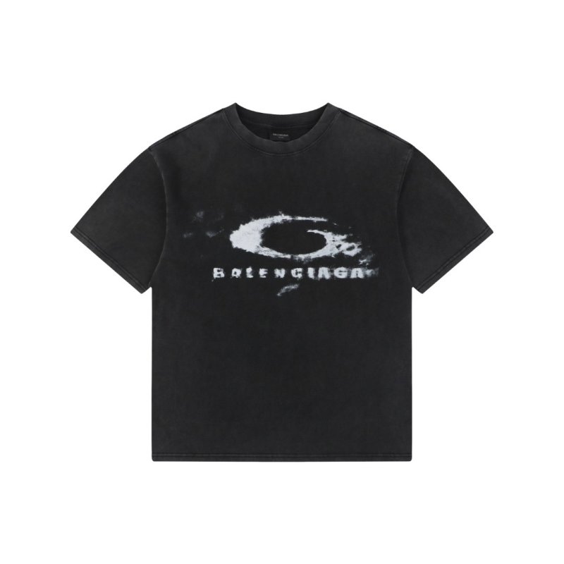 Balenciaga Charcoal Logo Graphic T-Shirt view