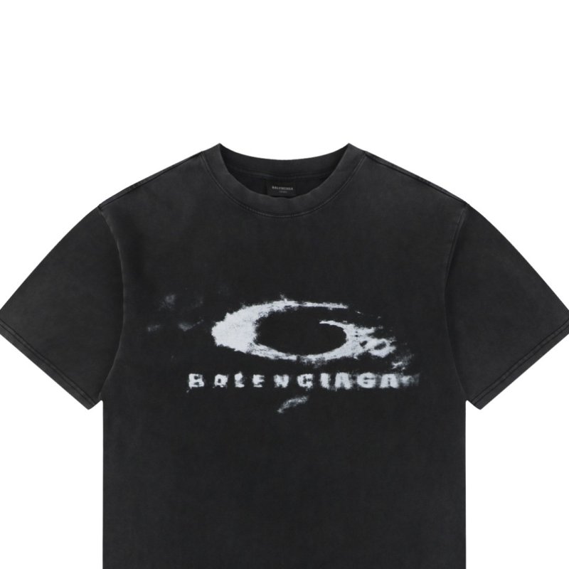 Balenciaga Charcoal Logo Graphic T-Shirt view