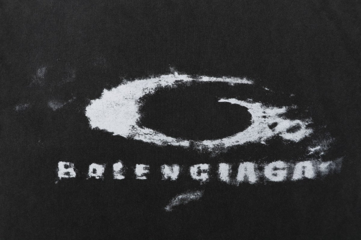 Balenciaga Charcoal Logo Graphic T-Shirt view