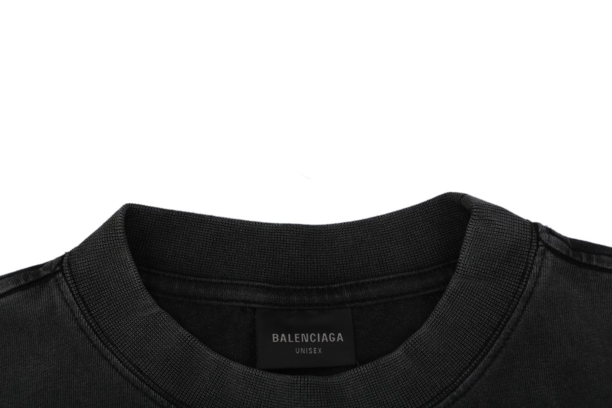 Balenciaga Charcoal Logo Graphic T-Shirt view