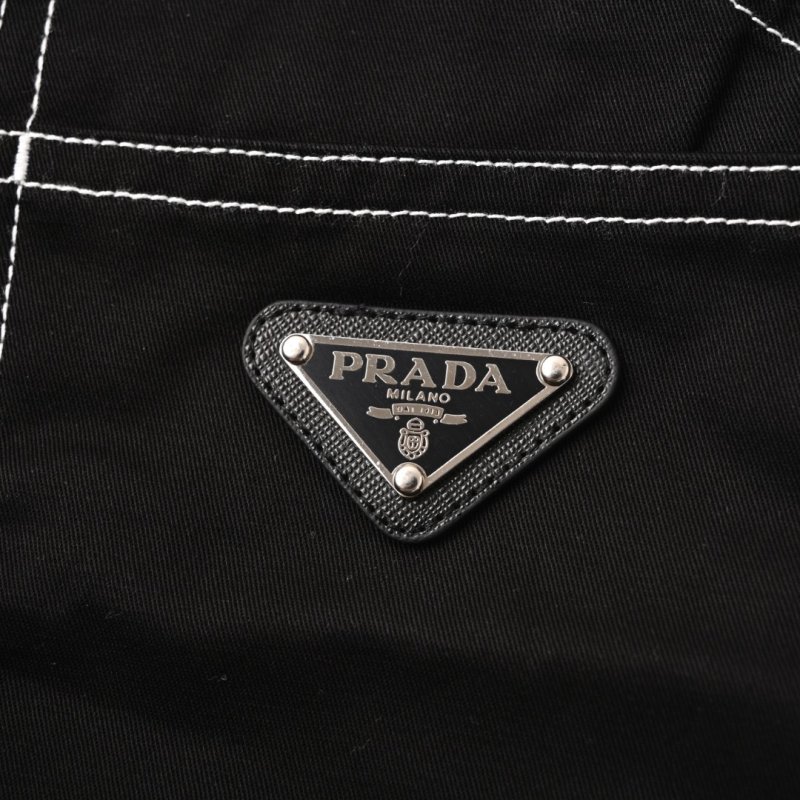 Prada Black Cargo Jeans with Contrast Stitching view