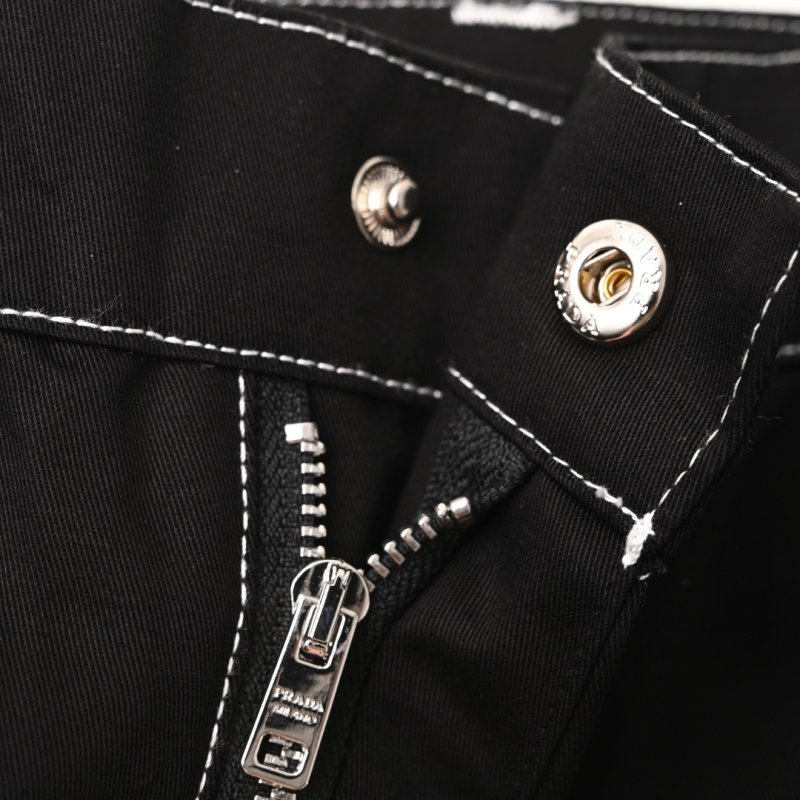 Prada Black Cargo Jeans with Contrast Stitching view
