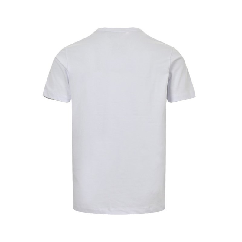 White Minimalist Striped Chest Pocket Short Sleeve T-Shirt view