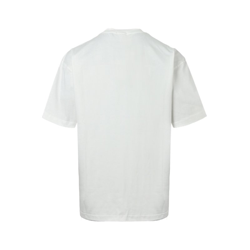 White Graphic Chain Pendant T-Shirt with Purple Lettering view