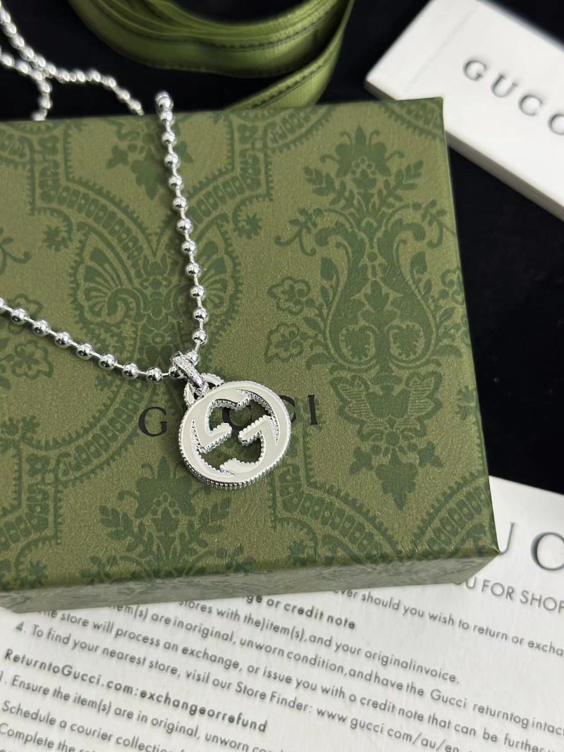 Gucci Double G Charm Ball Chain Necklace Silver view