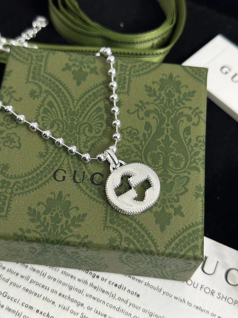 Gucci Double G Charm Ball Chain Necklace Silver view