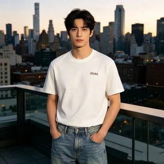 Zegna White Logo T-Shirt view 2