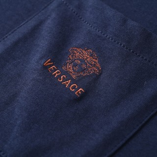 Versace Navy Crew Neck Short Sleeve T-Shirt view 10