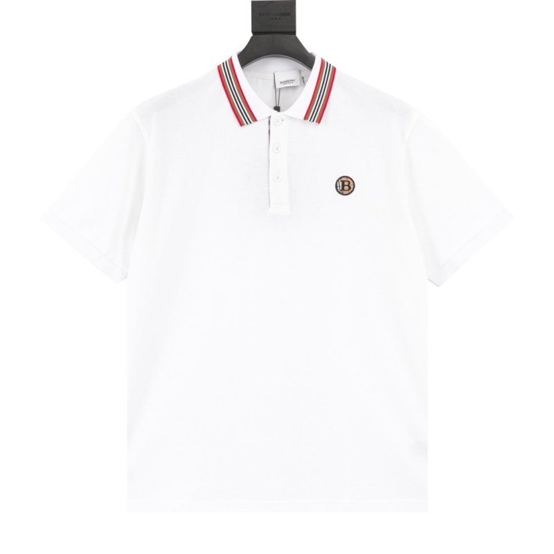 Burberry Chest Embroidery Polo Shirt White