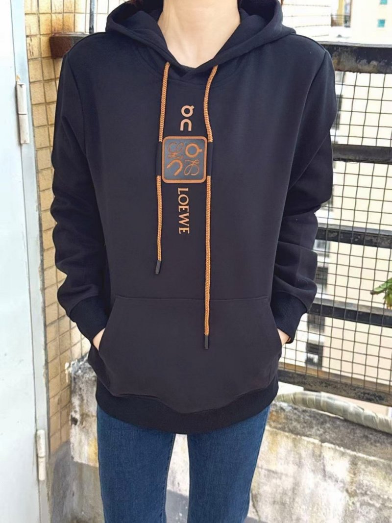 Loewe Black Embroidered Logo Hoodie view