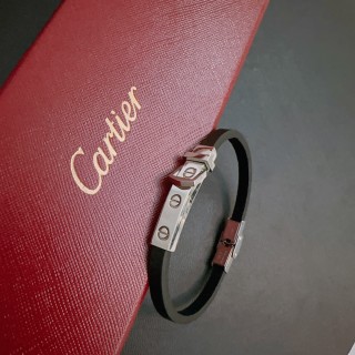 Cartier Love Leather Bracelet Set - White & Black view 2