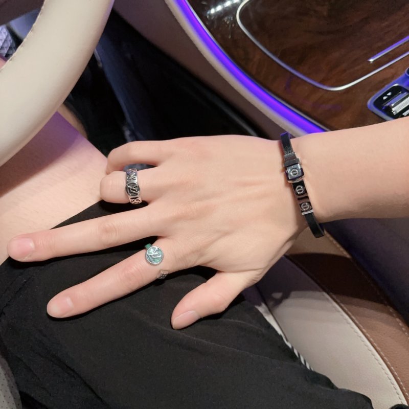 Cartier Love Leather Bracelet Set - White & Black view