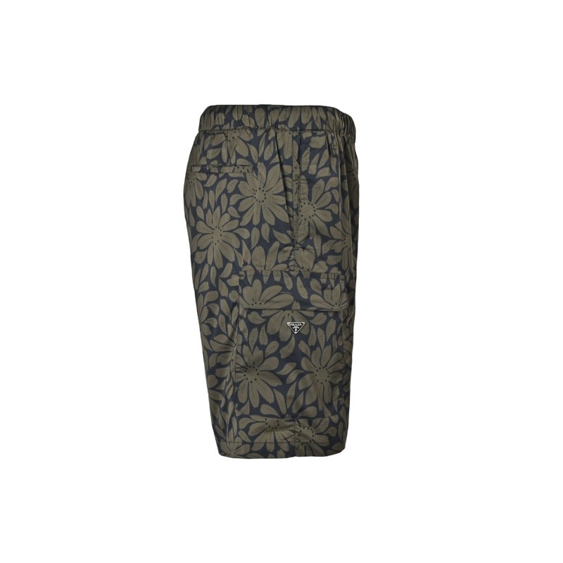 Prada Floral Cargo Shorts Black view