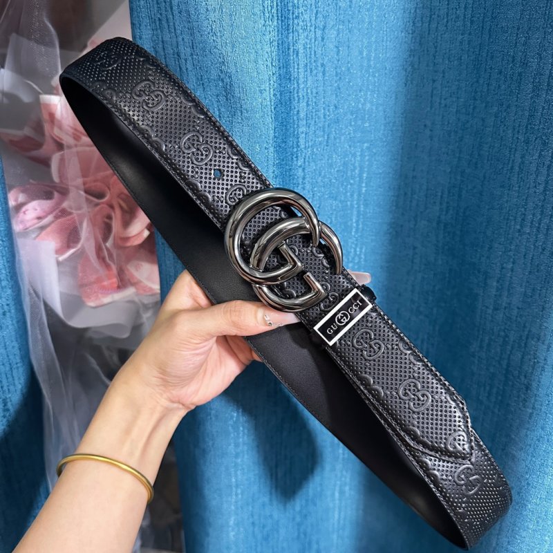 Gucci GG Marmont Black Leather Belt with Steel Buckle view
