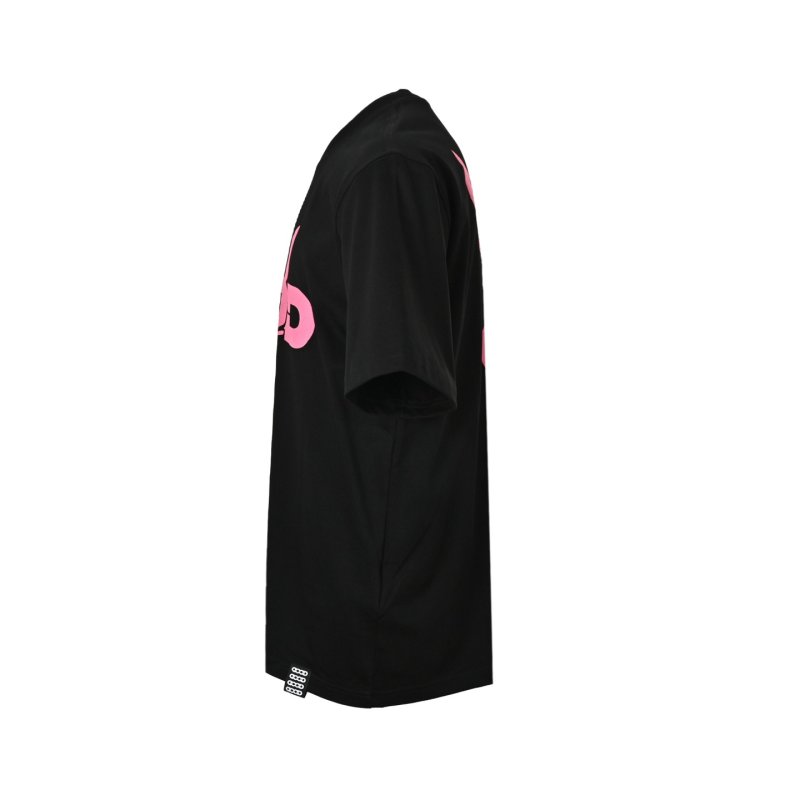 Black T-Shirt with Pink Rabbit Graphic Back Print view