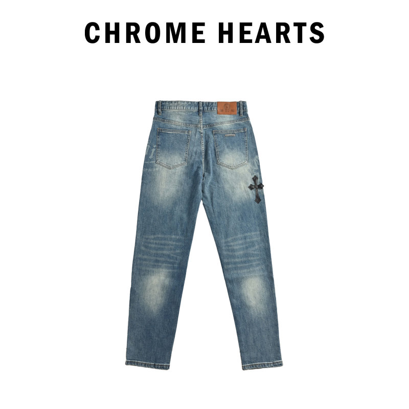 Chrome Hearts Cross Print Medium Wash Jeans view