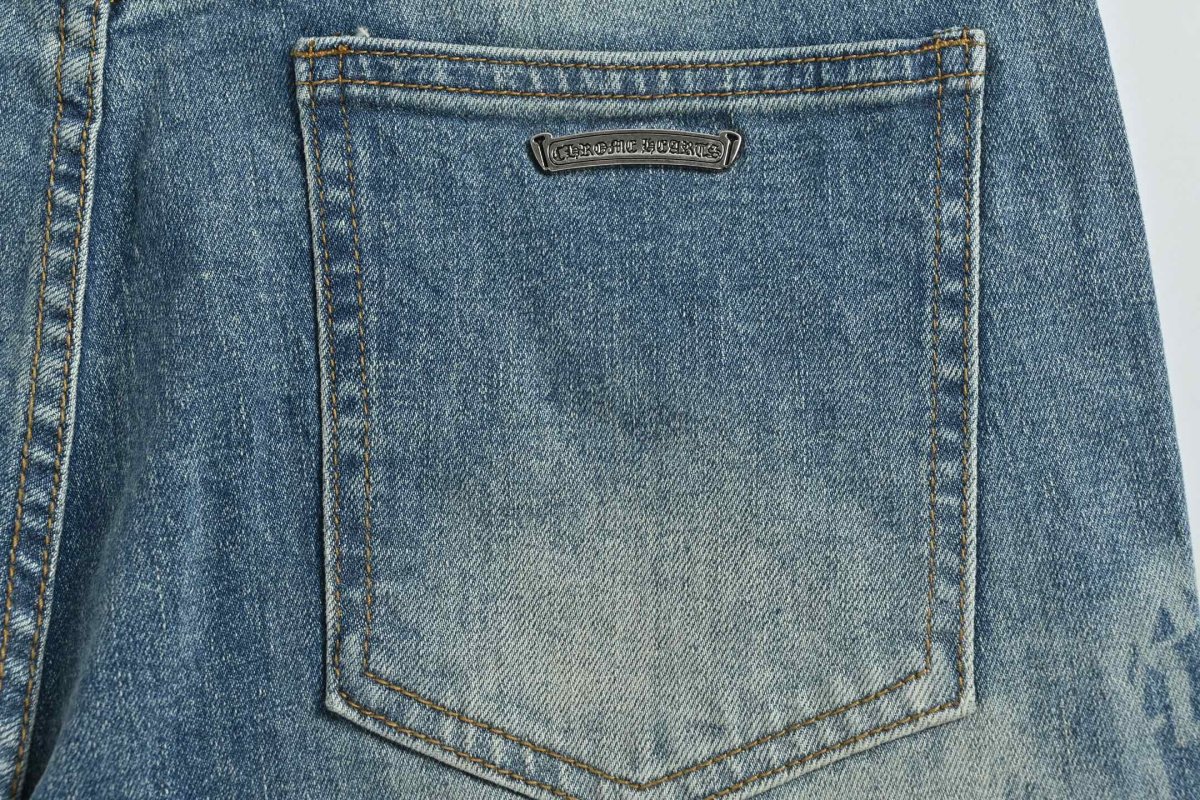 Chrome Hearts Cross Print Medium Wash Jeans view