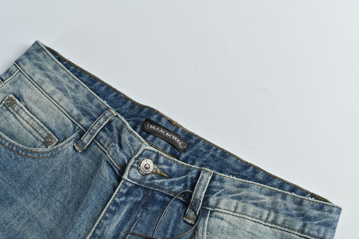 Chrome Hearts Cross Print Medium Wash Jeans view