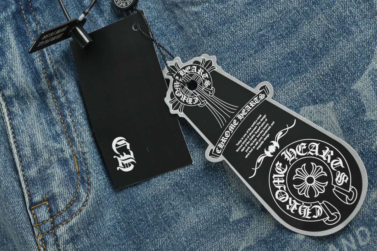 Chrome Hearts Cross Print Medium Wash Jeans view