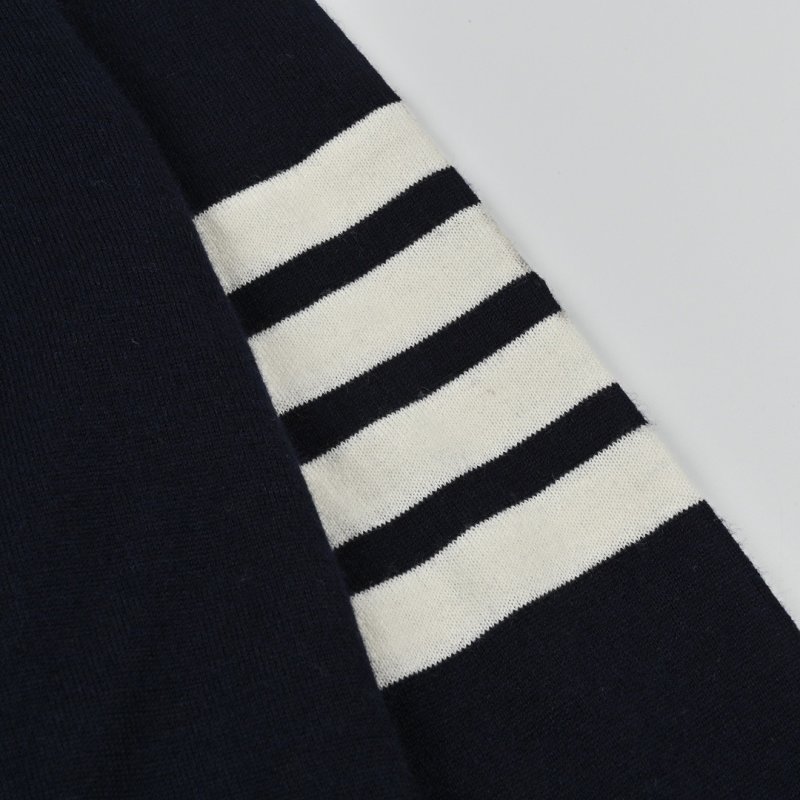 Fendi Black Wool Cardigan with Striped Sleeves view