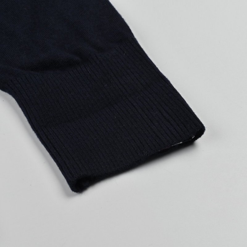 Fendi Black Wool Cardigan with Striped Sleeves view