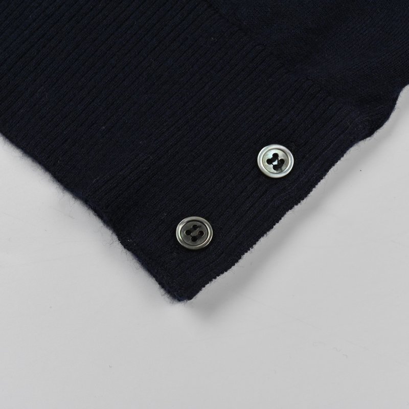Fendi Black Wool Cardigan with Striped Sleeves view