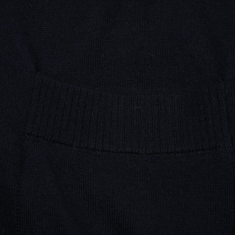 Fendi Black Wool Cardigan with Striped Sleeves view