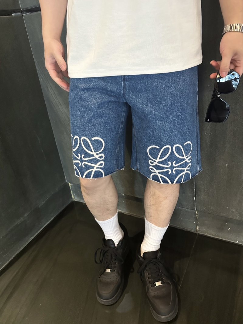 Loewe Anagram Denim Shorts Blue