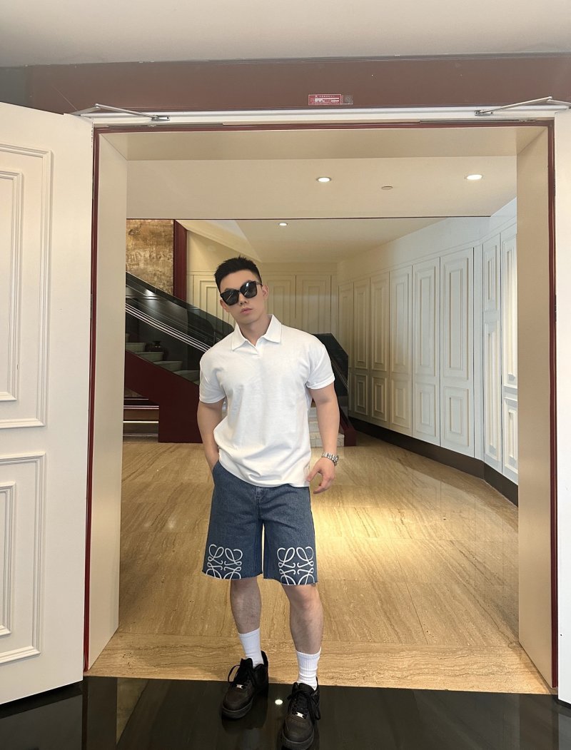 Loewe Anagram Denim Shorts Blue view