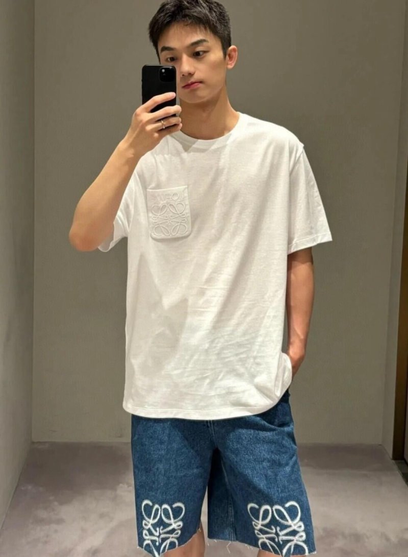 Loewe Anagram Denim Shorts Blue view