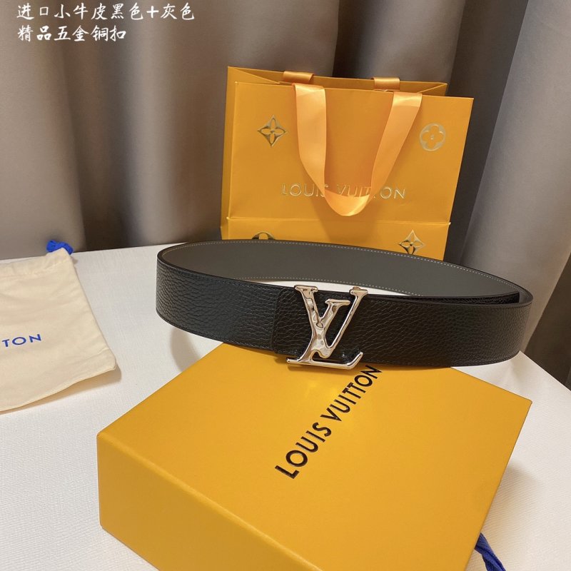 Louis Vuitton LV Initials Black Leather Belt 4.0cm