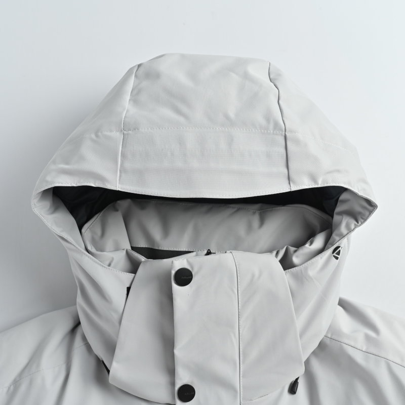 Essentials White & Black Color-Block Down Jacket view