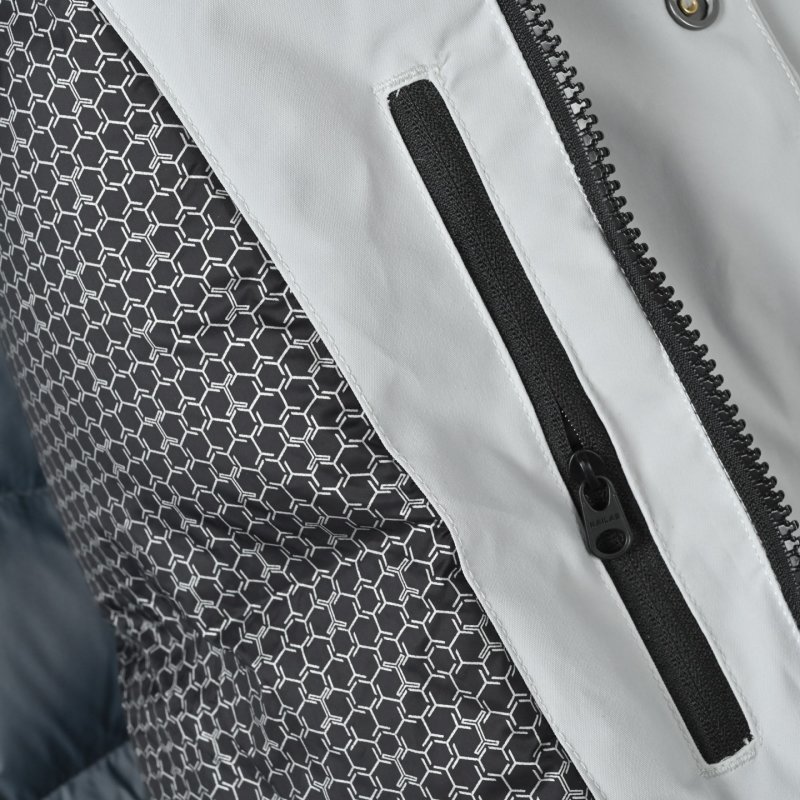 Essentials White & Black Color-Block Down Jacket view