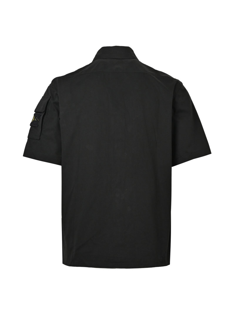 Stone Island Compass Badge Black Denim Shirt view