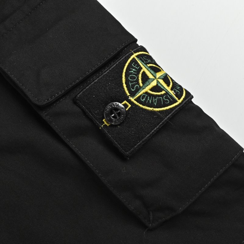 Stone Island Compass Badge Black Denim Shirt view