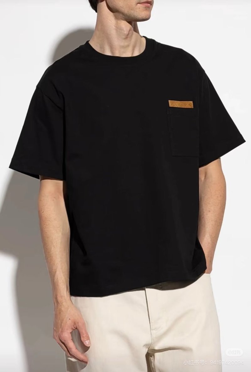 Stone Island Black Short Sleeve T-Shirt with Brown Patch Pocket view