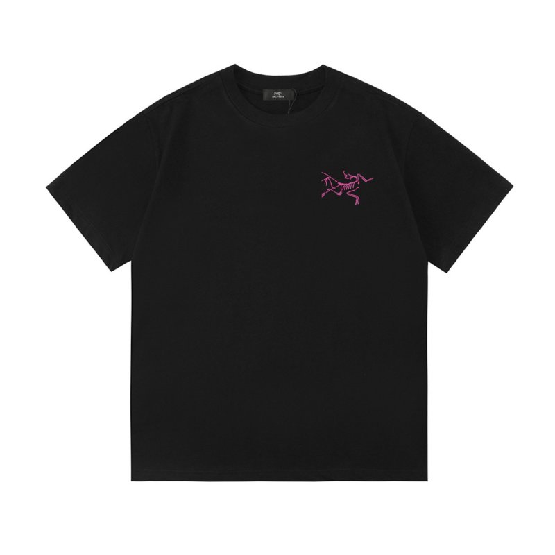 Black Oversized T-Shirt with Pink Winged Skeleton Graphic view