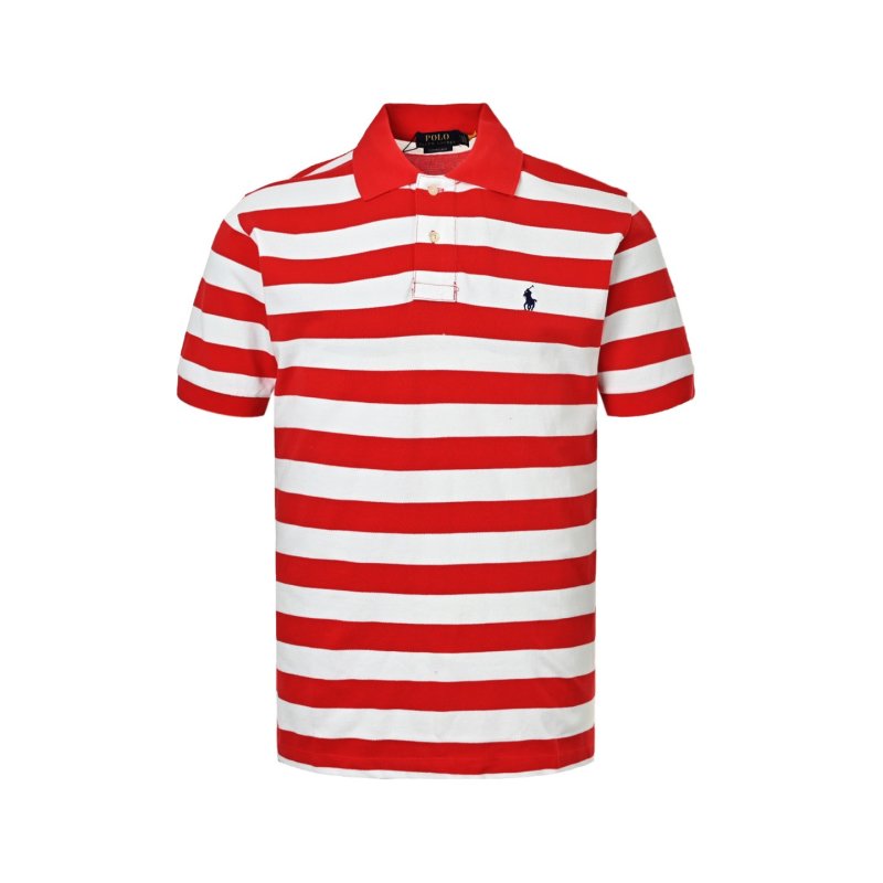 Polo Ralph Lauren Women's Red & White Striped Polo Shirt view
